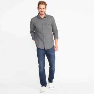Shrunken-fit striped-cotton shirt